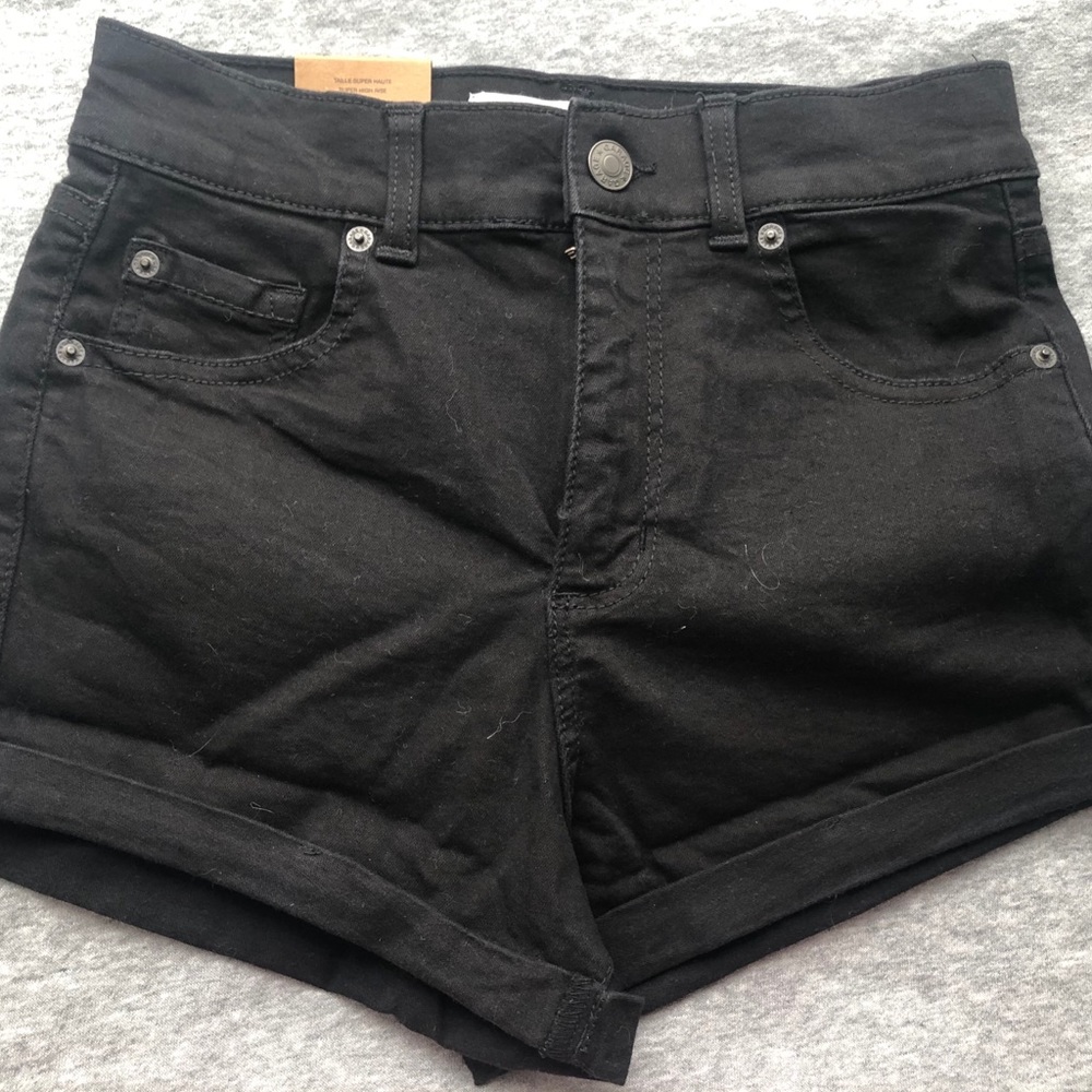 NWT Garage high waisted black denim shorts